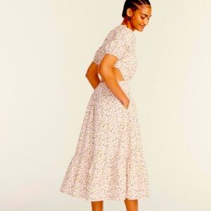 J. Crew Side-cutout cotton poplin dress in meadow floral size 6